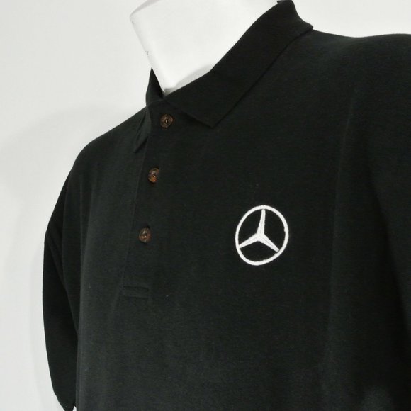MERCEDES Car Dealership Employee Uniform Polo Shirt Black NEW Size M Medium - Picture 3 of 6